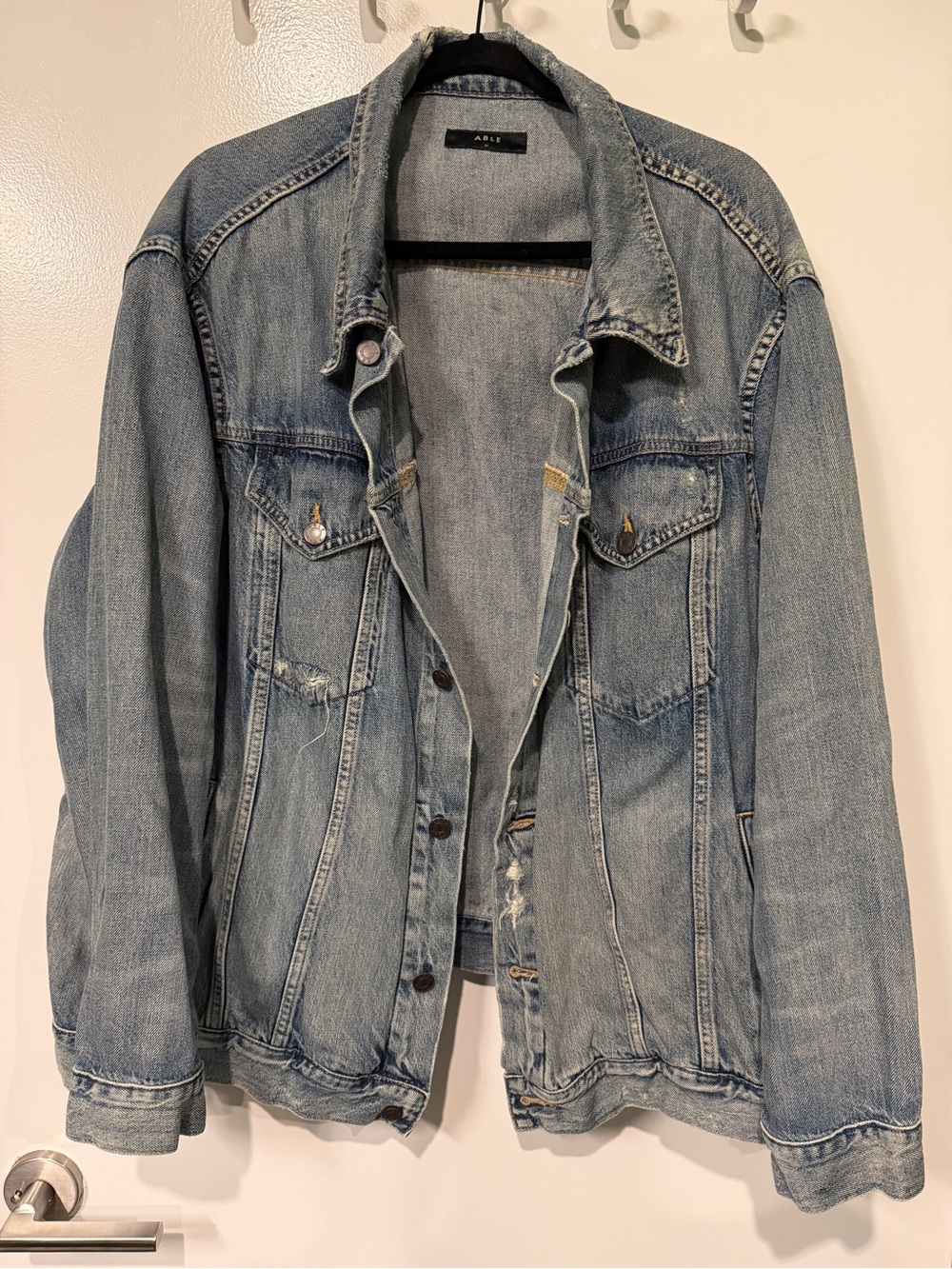 Able Light Blue Distressed Denim Jacket